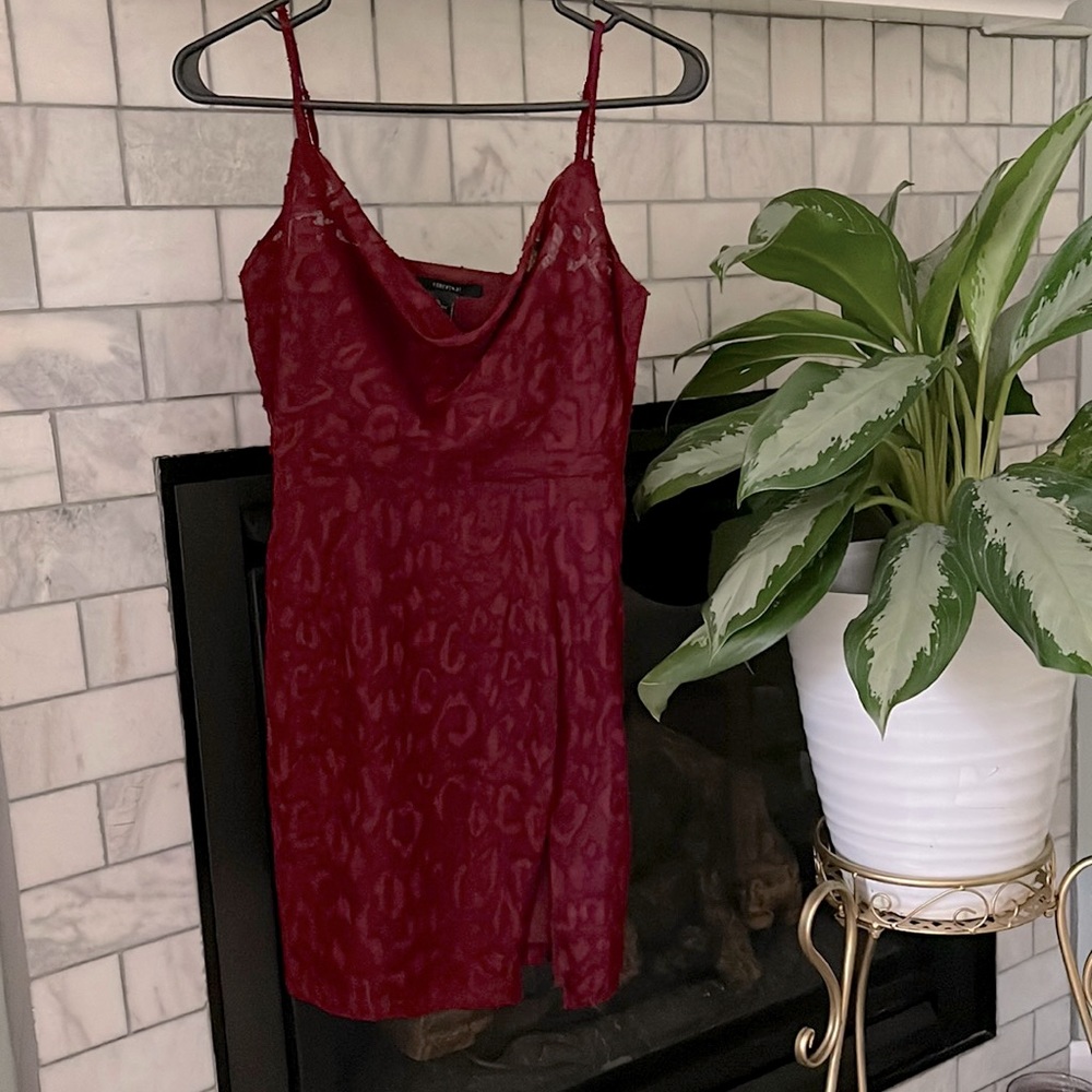 Red cheetah cocktail dress